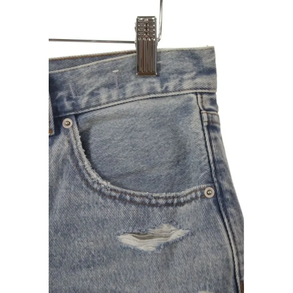 Madewell Women Cut-Off Blue Cotton Button Shorts 90s Size 27